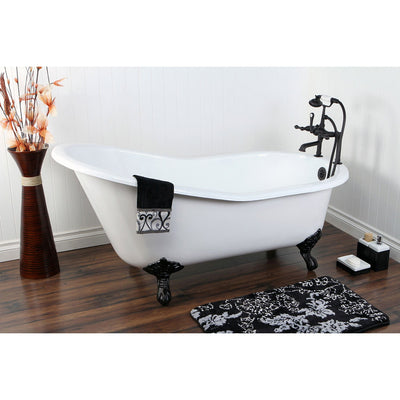 61" Clawfoot Tub with Oil Rubbed Bronze Tub Faucet and Hardware Package CTP11