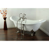 72" Clawfoot Tub w Freestanding Satin Nickel Tub Faucet & Hardware Package CTP36