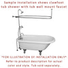 Polished Brass Clawfoot Tub Shower Faucet Kit with Enclosure Curtain Rod 3015T2CTS