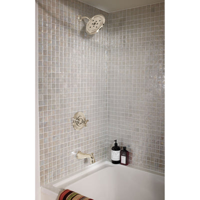 Delta Polished Nickel Finish Cassidy Monitor 14 Series Single Cross Handle Tub and Shower Faucet Combination INCLUDES Rough-in Valve Package D093CR
