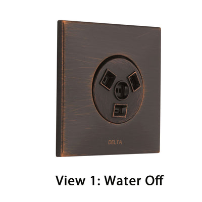 Delta Venetian Bronze Finish HydraChoice Massaging H2Okinetic Square Shower System Body Spray COMPLETE Includes Valve, Trim, and Spray D1361V
