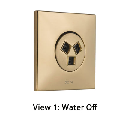 Delta Champagne Bronze Finish HydraChoice Soothing H2Okinetic Square Shower System Body Spray COMPLETE Includes Valve, Trim, and Spray D1368V