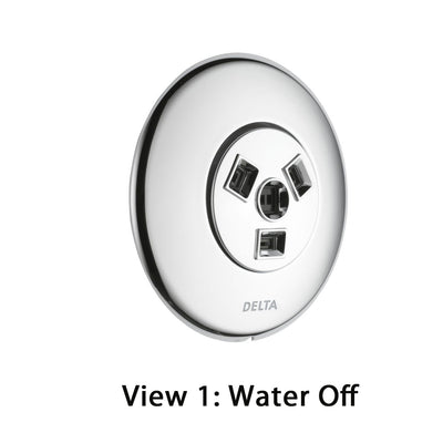 Delta Chrome Finish HydraChoice Massaging H2Okinetic Round Shower System Body Spray COMPLETE Includes Valve, Trim, and Spray D1389V