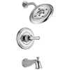 Delta Cassidy Collection Chrome Monitor 14 H2Okinetic Tub and Shower Faucet Combination INCLUDES Single French Curve Handle and Rough-Valve without Stops D1484V