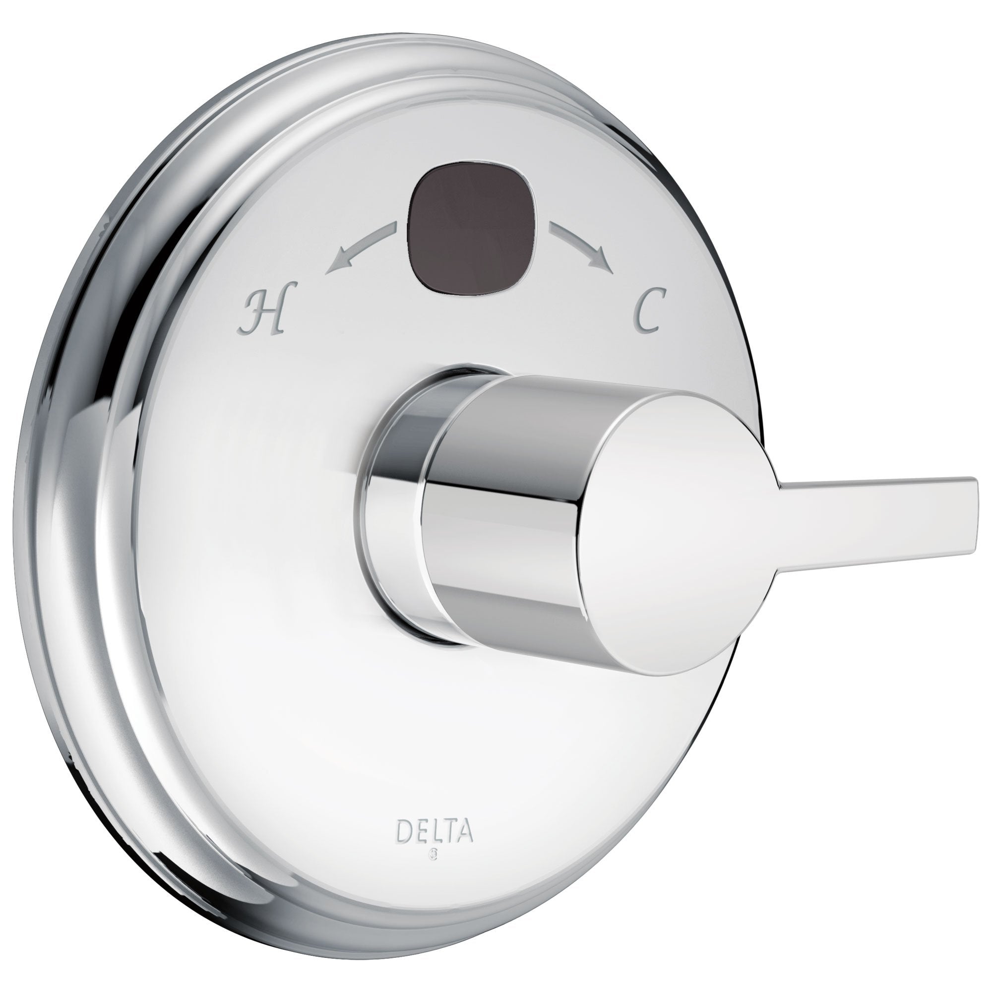 Delta Chrome Finish Compel Collection 14 Series Digital Display Temp2O Shower Valve Control COMPLETE with Single Lever Handle and Valve without Stops D1644V