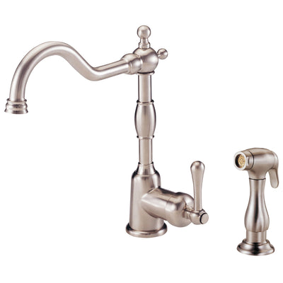 Danze Opulence Stainless Steel Single Side Handle Kitchen Faucet with Sprayer