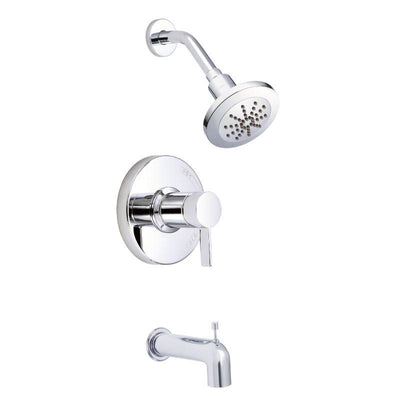 Danze Amalfi Chrome 1 Handle Pressure Balance 1.5 GPM Tub and Shower Combination Faucet INCLUDES Rough-in Valve
