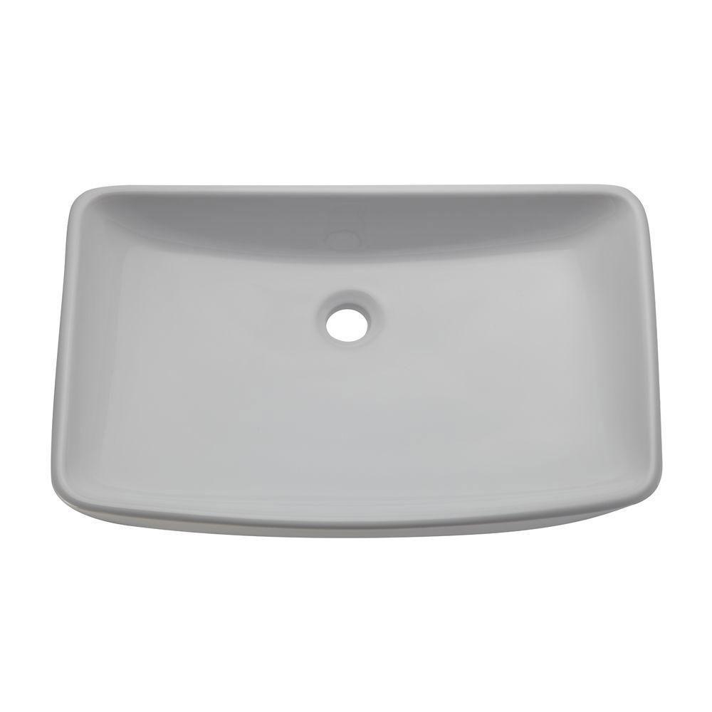 Decolav 1445-CWH Classically Redefined Rectangle Above Counter Lavatory Sink, White 542921