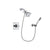 Delta Dryden Chrome Finish Shower Faucet System Package with Square Showerhead and Modern Handheld Shower Spray with Wall Bracket and Hose Includes Rough-in Valve DSP0104V