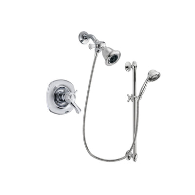 Delta Addison Chrome Finish Thermostatic Shower Faucet System Package with Water Efficient Showerhead and 7-Spray Handheld Shower Sprayer with Slide Bar Includes Rough-in Valve DSP0602V