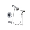 Delta Addison Chrome Finish Thermostatic Tub and Shower Faucet System Package with Shower Head and 5-Spray Wall Mount Slide Bar with Personal Handheld Shower Includes Rough-in Valve and Tub Spout DSP0703V