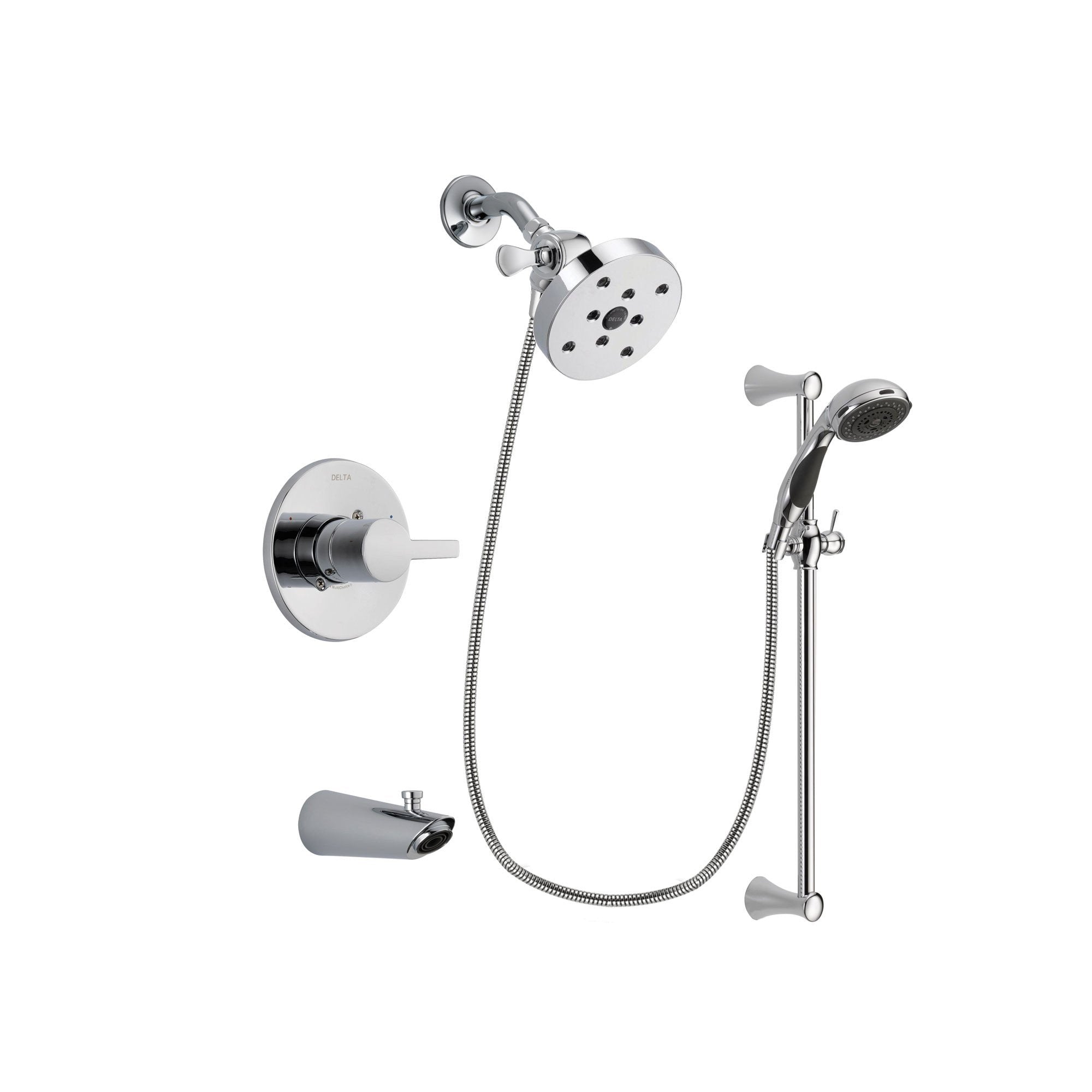 Delta Compel Chrome Tub and Shower Faucet System with Hand Shower DSP0813V