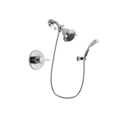 Delta Compel Chrome Finish Shower Faucet System Package with Shower Head and Wall-Mount Bracket with Handheld Shower Spray Includes Rough-in Valve DSP0984V
