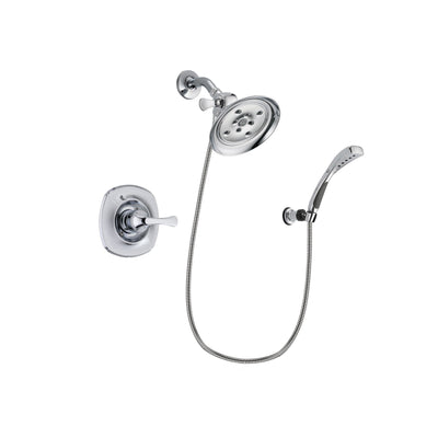 Delta Addison Chrome Finish Shower Faucet System Package with Large Rain Showerhead and Wall-Mount Bracket with Handheld Shower Spray Includes Rough-in Valve DSP1054V
