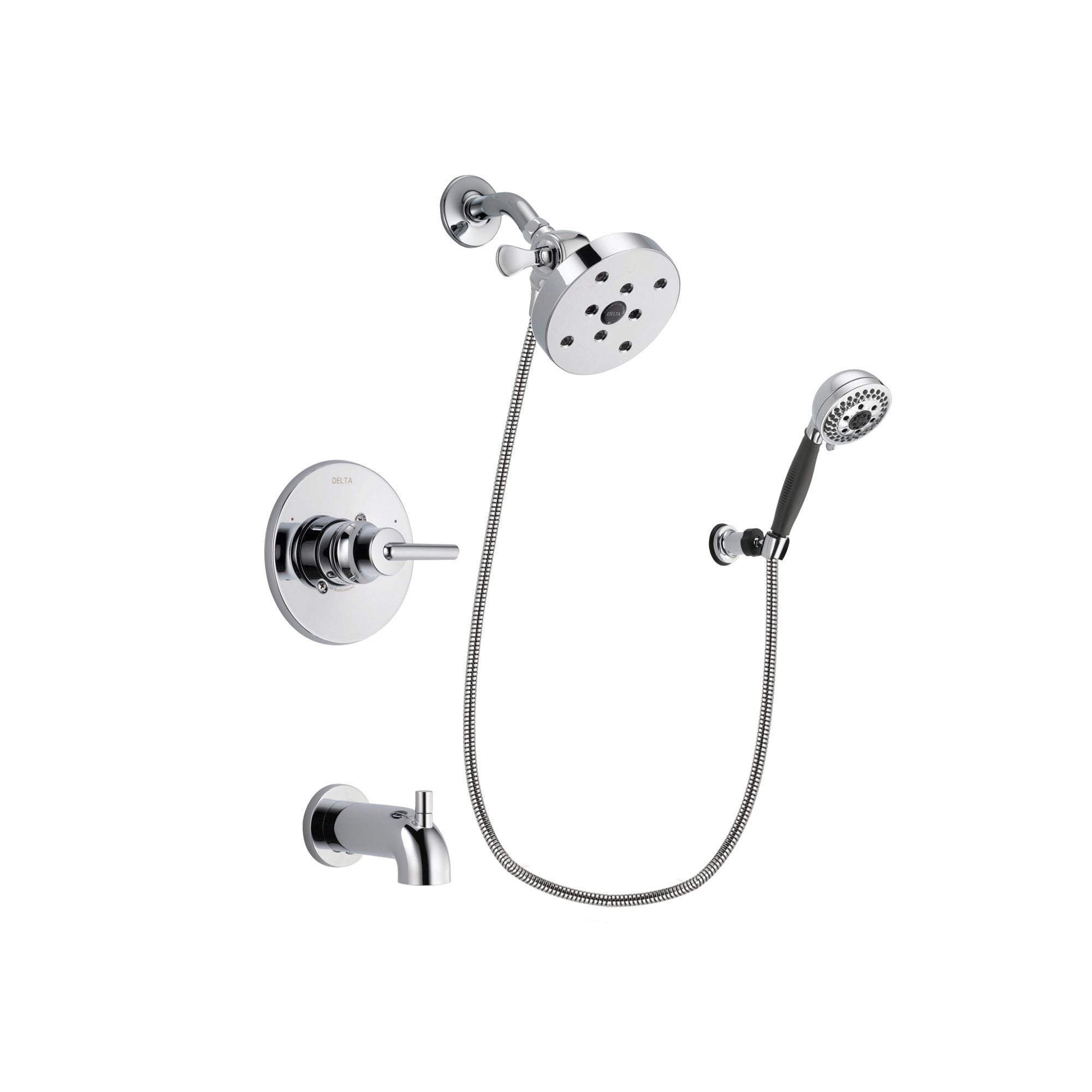 Delta Trinsic Chrome Tub and Shower Faucet System with Hand Shower DSP1219V
