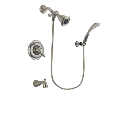 Delta Victorian Stainless Steel Finish Thermostatic Tub and Shower Faucet System Package with Water Efficient Showerhead and Wall Mounted Handshower Includes Rough-in Valve and Tub Spout DSP1821V