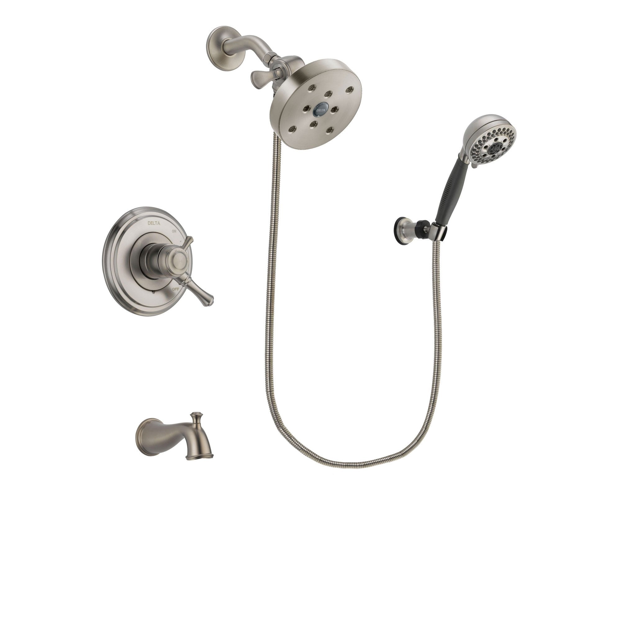 Delta Cassidy Stainless Steel Finish Tub and Shower System w/Hand Spray DSP2055V