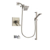 Delta Arzo Stainless Steel Finish Thermostatic Tub and Shower Faucet System Package with Square Showerhead and Handheld Shower with Slide Bar Includes Rough-in Valve and Tub Spout DSP2223V