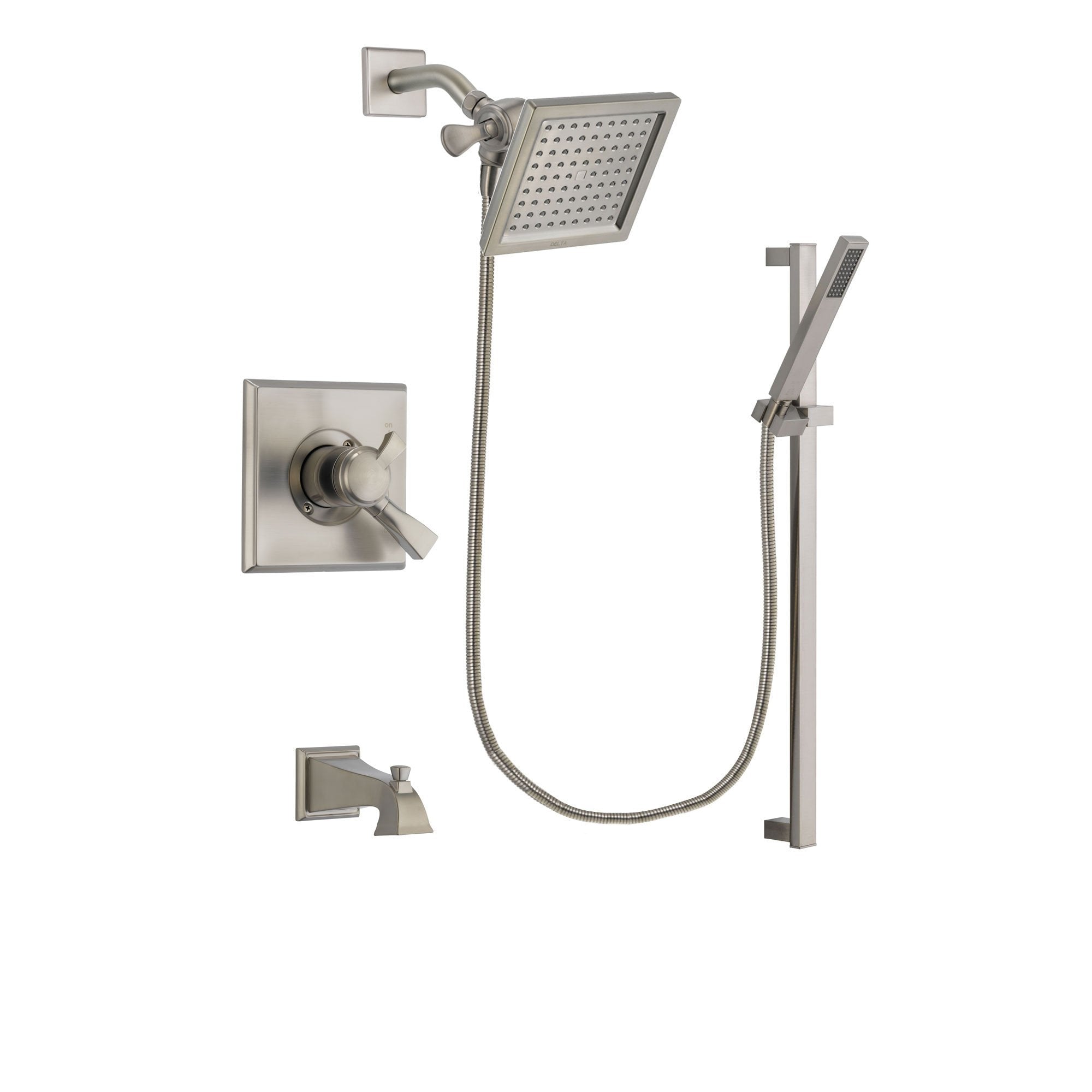 Delta Dryden Stainless Steel Finish Tub and Shower System w/Hand Shower DSP2357V