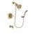 Delta Addison Champagne Bronze Finish Tub and Shower Faucet System Package with Water-Efficient Shower Head and Modern Wall Mount Personal Handheld Shower Spray Includes Rough-in Valve and Tub Spout DSP3641V