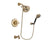 Delta Linden Champagne Bronze Finish Tub and Shower Faucet System Package with 5-1/2 inch Showerhead and 5-Spray Wall Mount Hand Shower Includes Rough-in Valve and Tub Spout DSP3825V