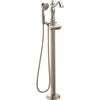 Delta Cassidy 1-Handle Floor-Mount Roman Tub Faucet Trim Kit in Polished Nickel (Valve Not Included) 702308