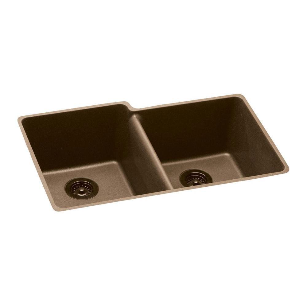 Elkay Riverby Top Mount Cast-Iron 25 inch 4-Hole Single Bowl Kitchen Sink in Biscuit 467150