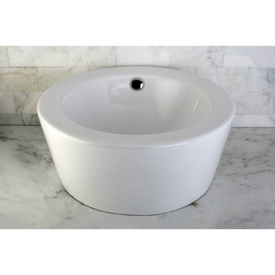 Kingston White Ripple White China Vessel Bathroom Sink with Overflow Hole EV4019