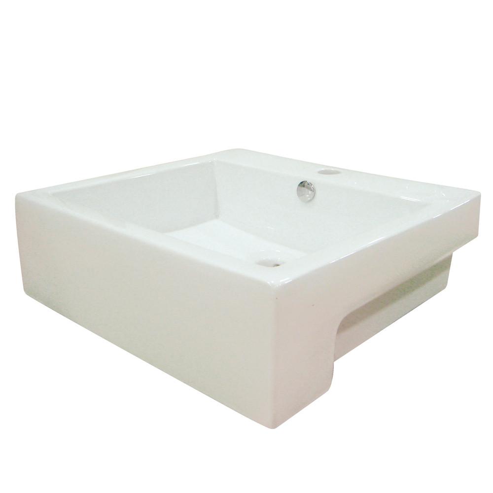 Kingston Concord White China Vessel Bathroom Sink with Overflow Hole EV4034