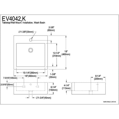 Black China Vessel Bathroom Sink with Overflow Hole & Faucet Hole EV4042K