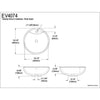 White China Vessel Bathroom Sink with Overflow Hole & Faucet Hole EV4074