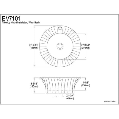 Kingston White Laurel White China Vessel Bathroom Sink with Overflow Hole EV7101