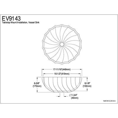 Kingston Odyssey White China Vessel Bathroom Sink without Overflow Hole EV9143
