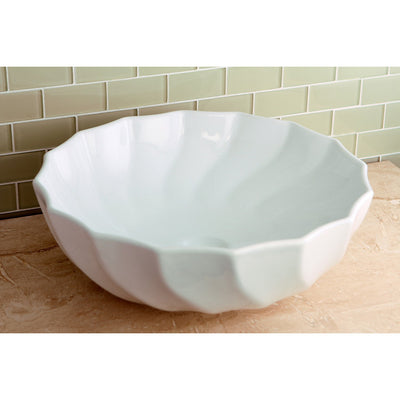 Kingston Odyssey White China Vessel Bathroom Sink without Overflow Hole EV9143
