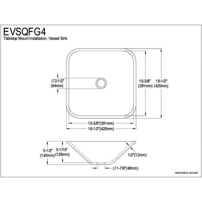 Kingston Emerald Green Glass Vessel Bathroom Sink w/o Overflow Hole EVSQFG4