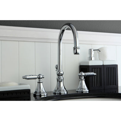 Kingston Brass Chrome 2 Handle Widespread Bathroom Faucet w Pop-up FS2981GL