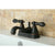 Kingston Nobel Bronze 2 Handle 4" Centerset Bathroom Faucet with Pop-up FS3606AL