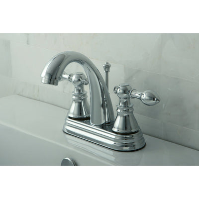 Kingston Chrome 2 Handle 4" Centerset Bathroom Faucet with Pop-up FS5611ACL