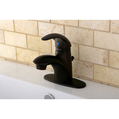 Kingston Oil Rubbed Bronze Single Handle 4" Centerset Bathroom Faucet FS6405WLL