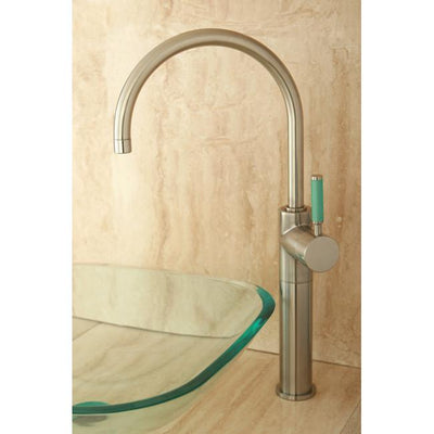 Kingston Green Eden Satin Nickel Single Handle Vessel Sink Faucet FS8038DGL