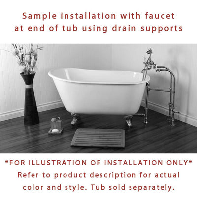 Freestanding Floor Mount Satin Nickel Metal Lever Handle Clawfoot Tub Filler Faucet with Hand Shower Package 1007T8FSP