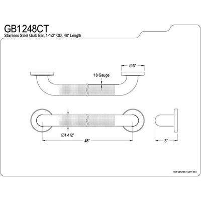 Kingston Brass Grab Bars - Satin Nickel 48" Commercial Grade Grab Bar GB1248CT