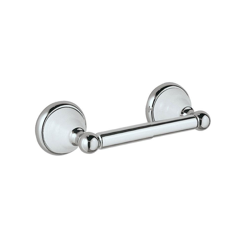 Gatco Franciscan Double Post Toilet Paper Holder in White Porcelain and Polished Chrome 73232