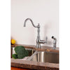Kingston Brass Chrome Single Handle Kitchen Faucet w Brass Sprayer GS7701ACLSP
