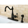 Kingston Oil Rubbed Bronze Single Handle Kitchen Faucet w Sprayer GS7815BLBS