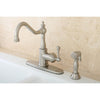 Kingston Satin Nickel Single Handle Kitchen Faucet w Brass Sprayer GS7818BLBS