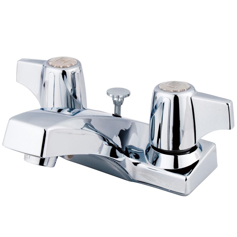 Kingston Brass Chrome 2 Handle 4" Centerset Bathroom Faucet w Pop-up KB100B