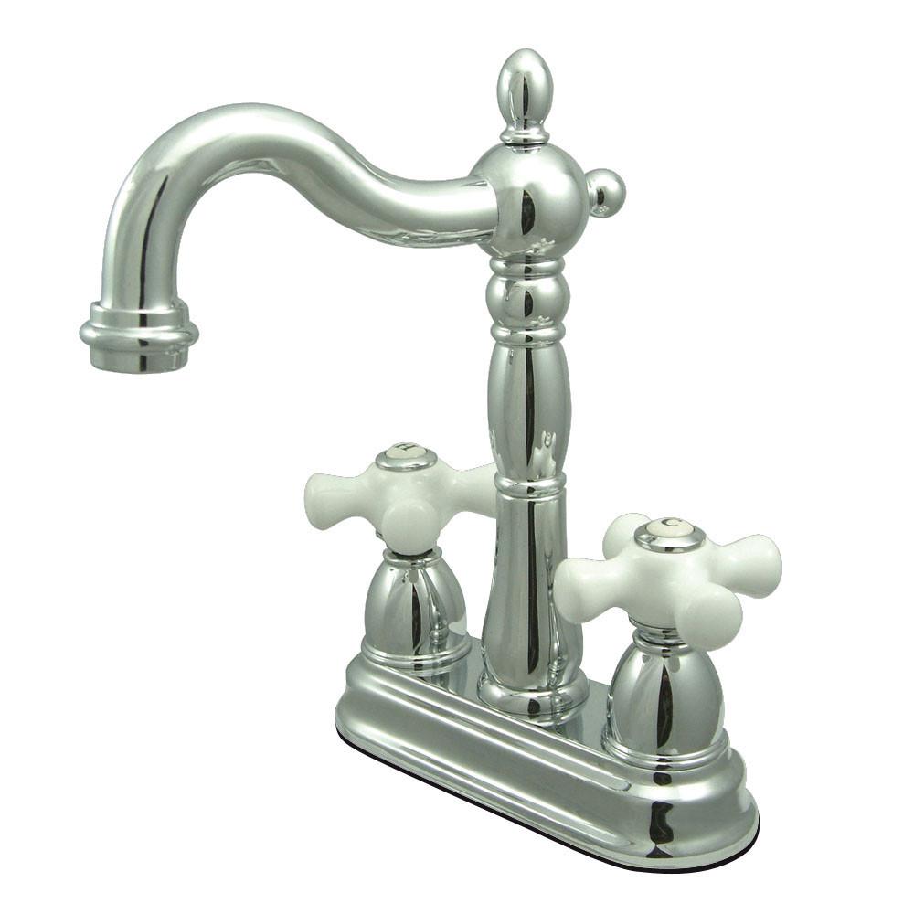 Kingston Brass Chrome Two Handle 4" Centerset Bar Prep Sink Faucet KB1491PX