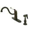 Kingston Oil Rubbed Bronze Single Handle Kitchen Faucet w Sprayer KB1575PLBS