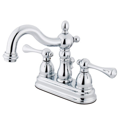 Kingston Brass Chrome 2 Handle 4" Centerset Bathroom Faucet with Pop-up KB1601BL